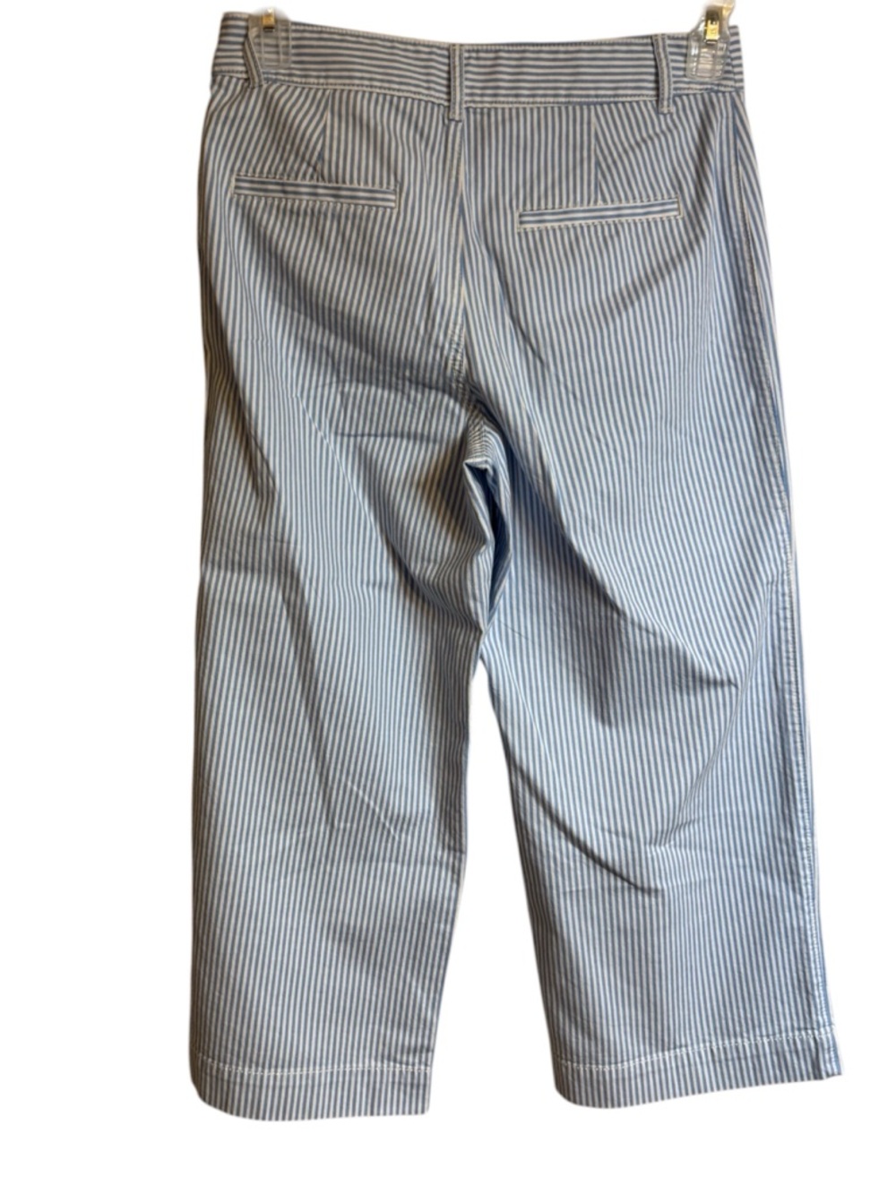 ANN TAYLOR LOFT Blue/White Striped *THE PALMER WIDE LEG* PANTS   6PETITE     #10 - Picture 3 of 8